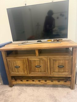 Rustic Wood TV Stand with Drawers