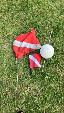 Diver, flags, and flute