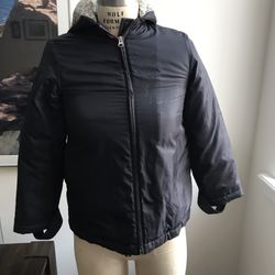 Brooks Brothers Blue Fleece Womens Hooded Winter Jacket Size Large. Condition is Pre-owned. See pictures ask questions and make an offer!