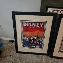 Disney Studios Grand Prix Race 1938 Framed Matted Art Print Large