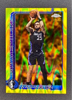 2025 Topps Chrome Update PJ Washington Yellow Raywave Refractor /275 Mavericks