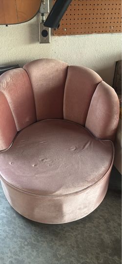 Pink Velvet Channel Tufted Accent Chair