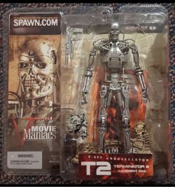 TERMINATOR T2 T-800 ENDOSKELETON MCFARLANE TOYS MOVIE MANIACS SERIES 5 2002 MOC
