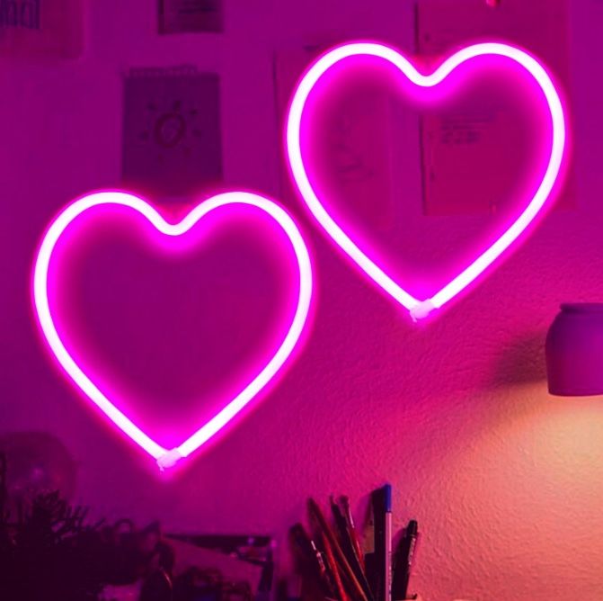 1 pink neon heart