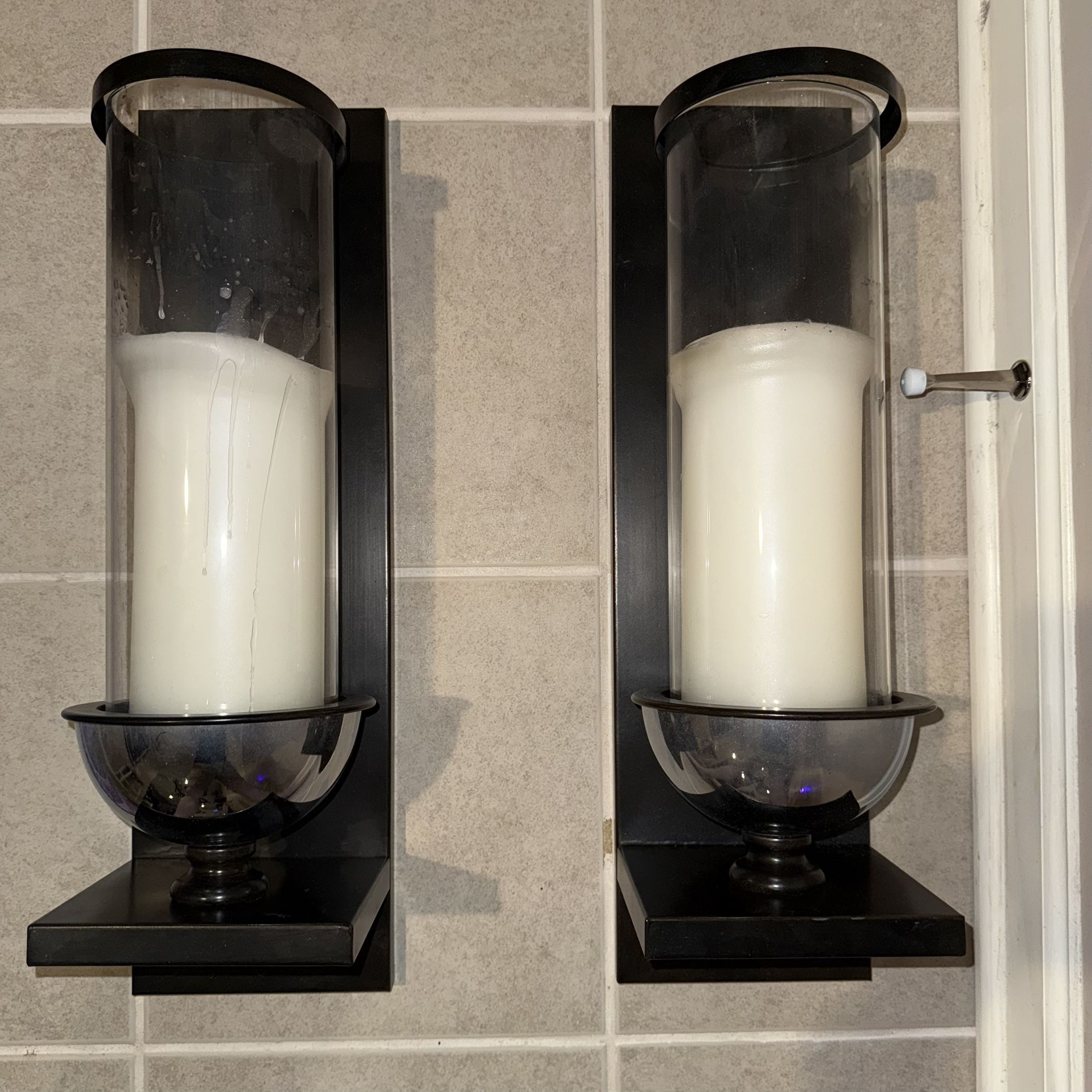 Lucrezia Wall Sconce Pair – 22” Tall w/ XL Candles – Modern Accent