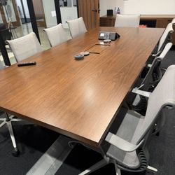 Modern Conference Table + Chairs – Priced to Sell