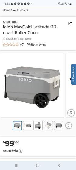 Igloo MaxCold Latitude 90-quart Roller Cooler $70