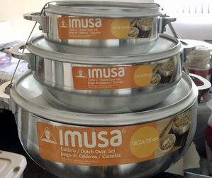 Imusa Caldero 3-Piece Cookware Set, Silver