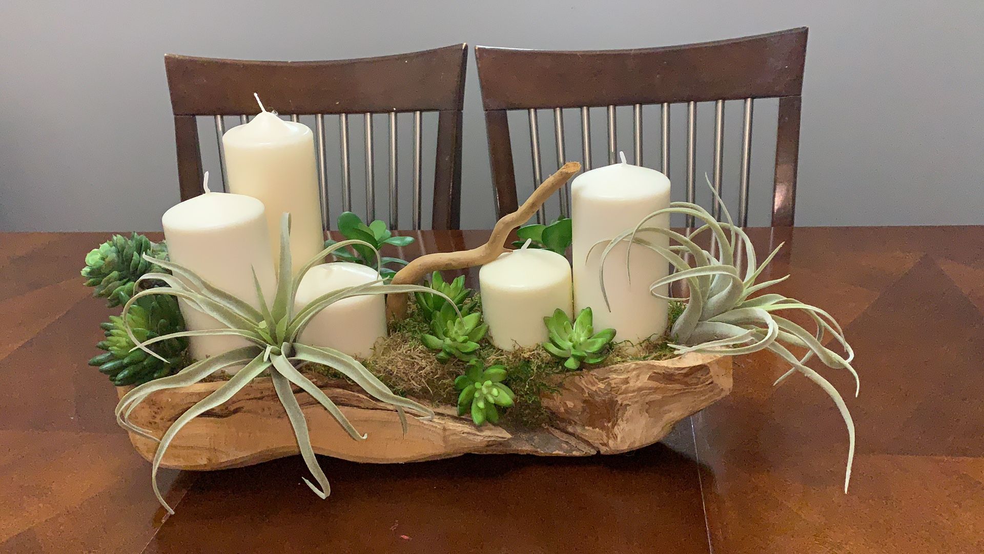 Succulent and candle arrangements for table , arreglo suculentas y velas para mesa