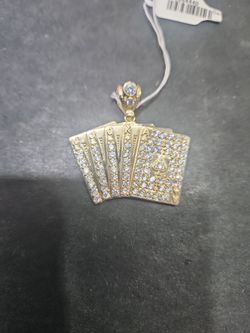 10k Gold Deck Of Cards Pendant 
