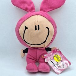 2001 Bubblegum Pink Bunny 7" Plush NWT Vintage Stuffed Animal Doll Toy Y2K Nostalgia