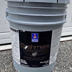 Opened bucket full 5 gallons WHITE. Cashmere Interior Paint