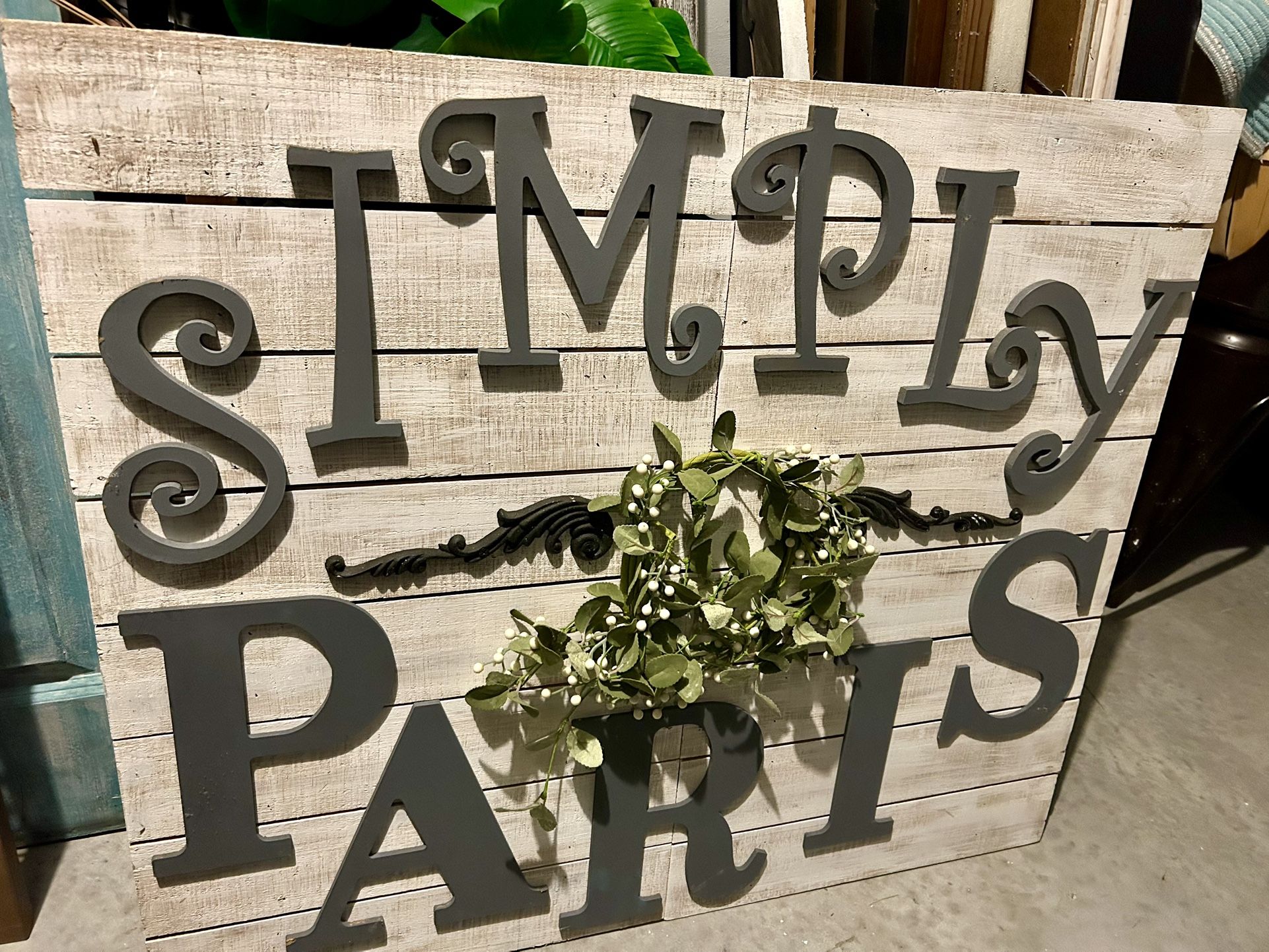 Beautifulww XLG Wall Art 37”L x 32”H all wood and iron accents $40. Pick up in Palm Bay