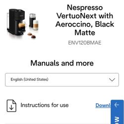 Nespresso Vertuo Next Coffee and Espresso Machine by De'Longhi with Milk Frother, Limited Edition,18 ounces, Matte Black
