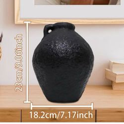 MAKHOT Antique Black Handmade 7.16'' Ceramic Vase,