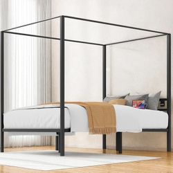 CANOPY BED FRAME QUEEN SIZE WITH CHARGING STATION BRAND NEW IN BOX!!!