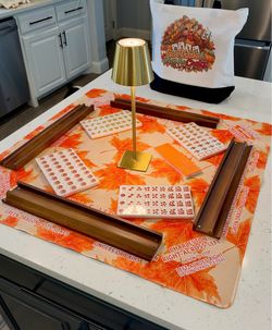 Thanksgiving Themed American Mahjong Game Tile Set Bundle with Accessories