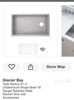Glacier Bay Tight Radius 31in. Sink
