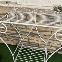 Elegant white bar cart/plant stand 