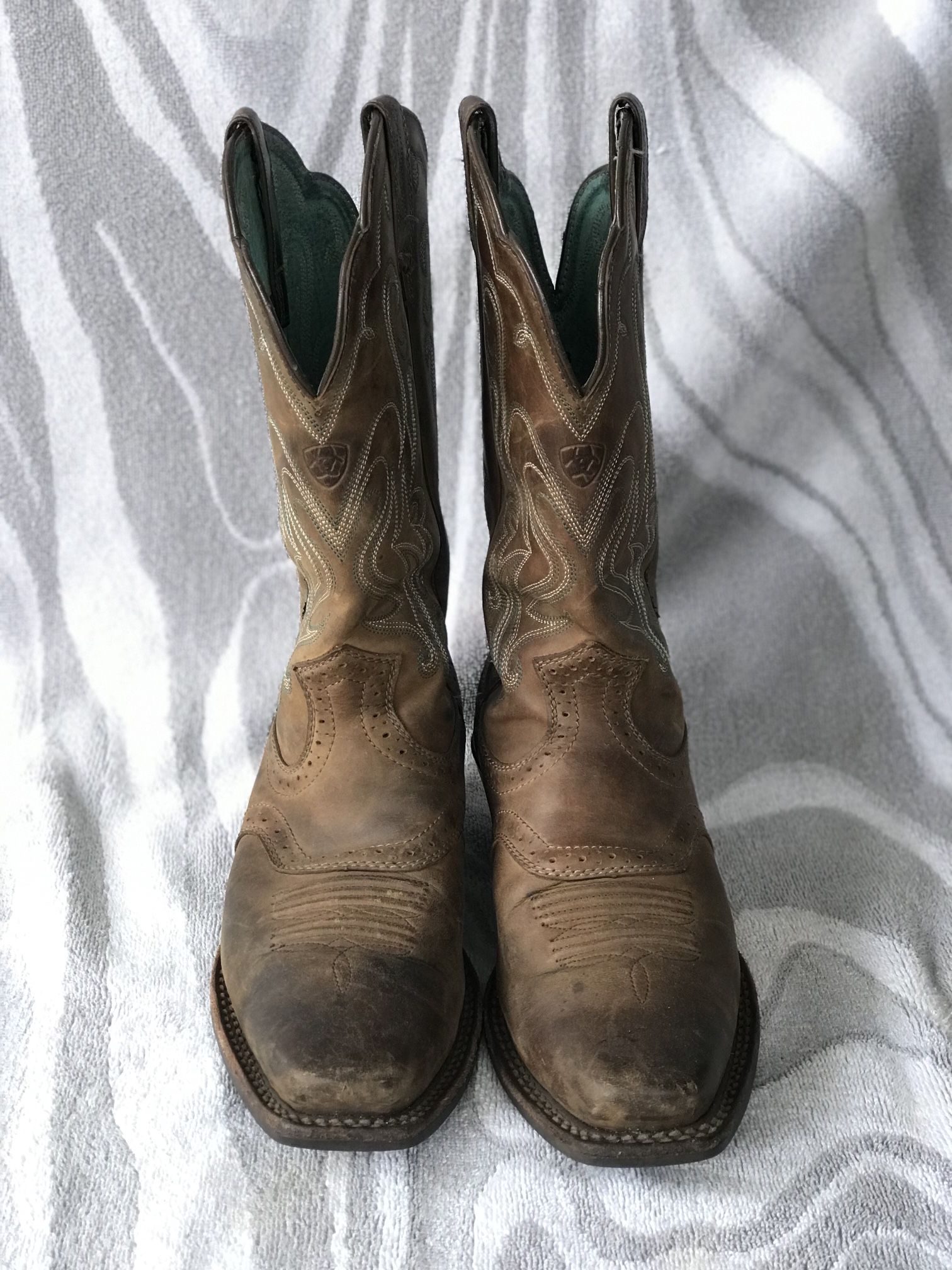 Ariat Womens Legend Square Toe Boots Mid Calf Low Heel Brown