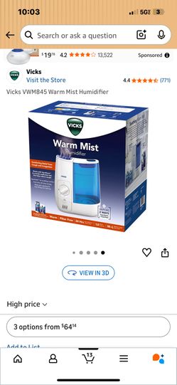 New Vicks Warm Mist Humidifier