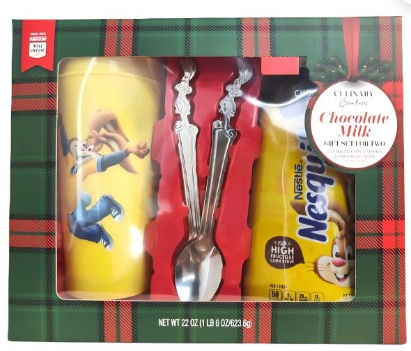 Christmas Gift, Brand Nestle,  Gift Set with Spoons and Yellow Tumblers
