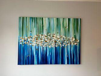 Custom hand-painted modern art on canvas, 3x4 ft