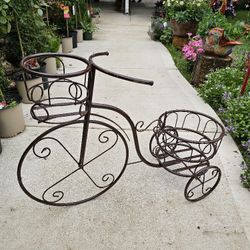 Rustic Black Tricycle Plant Stand. (Yard Art) Clay Pots, Planters, Pottery, Talavera.