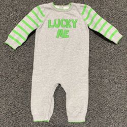Koala kids boys 6/9 month embroidered Lucky Me St Patrick’s Day romper 