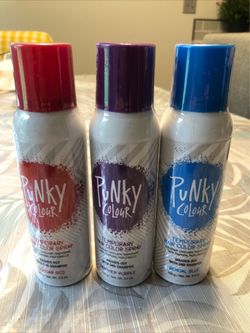 Punky Colour Lot Of 3 - Red, Purple, Blue, 3.5 Oz. Each, NEW