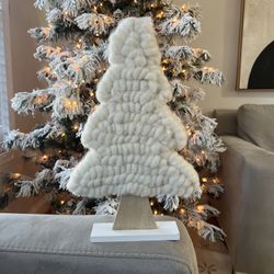 Decorative White Felt Christmas Tree 16”