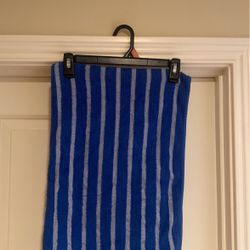 blue striped beach towel