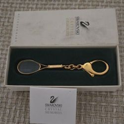 Vintage Swarovski Tennis Racquet Key Chain