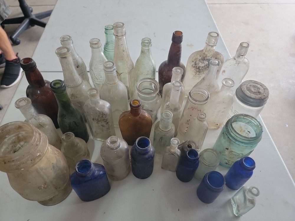 Glass Bottle Vintage Bottles Lot
