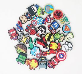 30 pcs Crocs Shoe Charm Avengers Marvel DC Cute 8T7