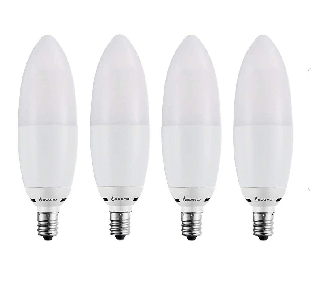 Bogao (4 Pack) LED Candelabra Bulb, 12W Warm White 3000K LED Candle Bulbs, 85-100 Watt Light Bulbs Equivalent (Warm White 3000K)