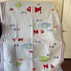 Pottery Barn Kids Fish Quilt Size Twin