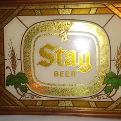 Stag Beer Glass Sign