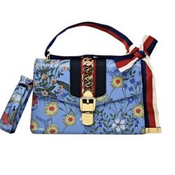 NWT Authentic Gucci Small Sylvie Flora Leather Shoulder Bag