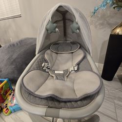 Electric Baby Swing + Nursing Pillow+ Baby Head Support Pillow + Baby Tummy Time Playmat 