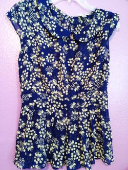 Navy shade size L blouse euc see-through has side zipper