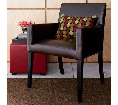 Crate & Barrel Pullman dark brown leather accent chair