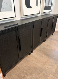Black Rattan 2-door cabinet (x3)