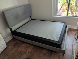 Gray Upholstered Bed Frame