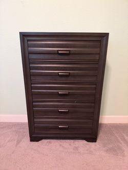 Gray/dark brown dresser