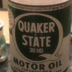Old QUAKER STATE MOTOR OIL CAN  UNOPENED!