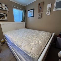 Bed Frame + Mattress + Box Spring+ Nightstand 