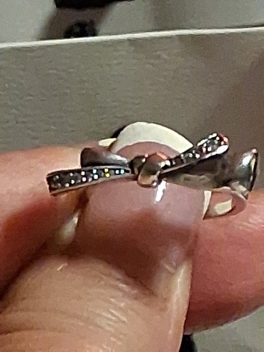 Pandora Authentic Brand New Sterling Silver Brilliant Long Bow Ring Size 7