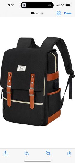 This elegant black canvas backpack is perfect for everyday use, school, or work. Designed with stylish leather accents, it offers a modern and sophist