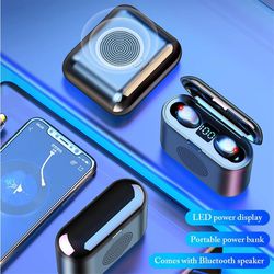 4 in one headphones, speakers, power bank & phone holder for iPhone & Android